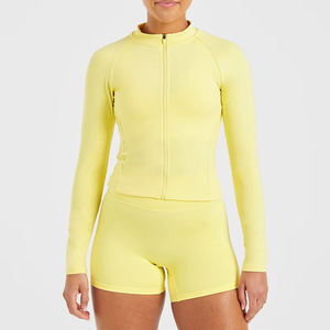 Trajes Deportivos Cortos para Mujer al por Mayor, Ropa de Gimnasio, Chaquetas de Yoga con Cierre y Compresión, Pantalones Cortos de Ciclista, MOQ Bajo - Product Image 6