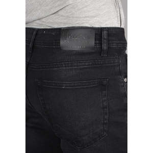 Jean décontracté vintage pour homme JONATHAN à taille haute, coupe skinny droite, couleur foncée, tricoté, avec logo personnalisé, idéal pour l'hiver - Product Image 4