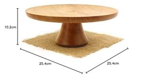Soporte de madera para tartas para decoración de encimera de cocina, soporte de madera para tartas con base de metal, soporte de madera grande para tartas de varios niveles - Product Image 3