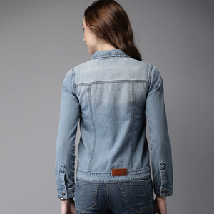 Chaqueta vaquera de manga larga informal para mujer, precio barato, OEM, transpirable, a prueba de viento, ecológica, cálida, elegante, personalizada, 100% - Product Image 4