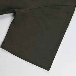 100% coton décontracté col rond surdimensionné T-Shirt à manches courtes goutte épaule t-shirts avec léger tissu tissé extensible - Product Image 1