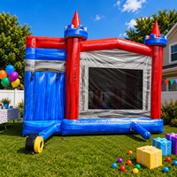 Grand château gonflable avec toboggan, combo de saut pour enfants de qualité commerciale avec zone de saut spacieuse, équipement de jeu extérieur