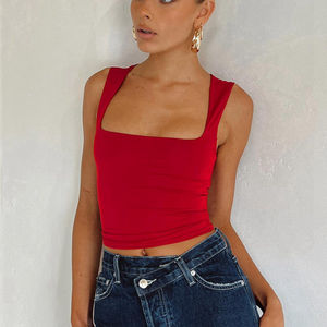 Vente en gros de débardeurs tricotés personnalisés pour femmes sans manches en coton décontracté pour l'été Streetwear OEM/ODM grande taille disponible d'usine - Product Image 5