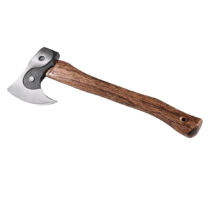 Hache en acier au manganèse 65 avec manche en bois massif, qualité industrielle, pour bricolage, survie en extérieur, camping, coupe, avec étui - Product Image 4
