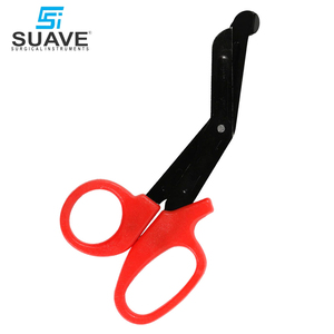 กรรไกรตัดแผล EMT ทำจากสเตนเลสสตีลด้ามจับสีแดงมีคีมสำหรับใช้ในการผ่าตัด - Product Image 3