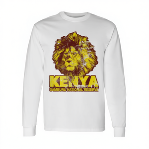 Camiseta de Manga Larga con Diseño Retro de África, Kenia, Samburu, León Africano, Camisetas Promocionales - Product Image 2