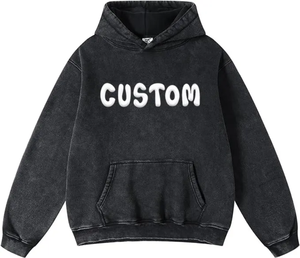 Gran oferta Vintage Hoody Drop Shoulder Plus Size Hoodies Pullover Sudaderas Custom Oversized Hoodie Unisex para hombres - Product Image 1
