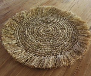 Hot Product Raffia Round <b>Placemat</b> With Fringes - Product Image 3