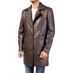 Manteau en cuir pour homme le plus vendu, confortable, élégant, design personnalisé, long, 80% duvet d'oie, respirant, prix d'usine, haute qualité, nouveauté - Product Image 4