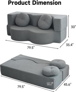 Sofá Cama Convertible de 78 Pulgadas con Material de PC, Colchón Plegable Portátil Controlado por Aplicación, Diseño Moderno para Uso en el Hogar/Oficina/Hotel - Product Image 2