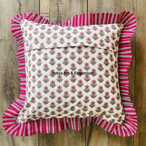 Indian Handmade New Design Stripe Hand Block Printed <b>Pillow</b> Case Slub Cotton Sofa Cushion Cover Bedding Cushion Cover - Product Image 4