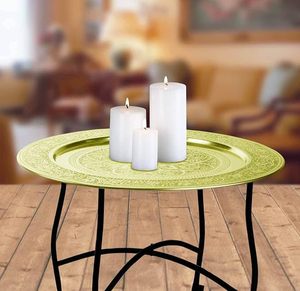 Offre spéciale, Table ronde en métal personnalisée et faite à la main, Table d'appoint avec placage au design antique pour meubles de salon de chambre à coucher - Product Image 5
