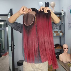 Lot de 3 mèches avec 1 lace closure & frontal 100% extensions de cheveux humains vierges non traités lisses en os - Product Image 3