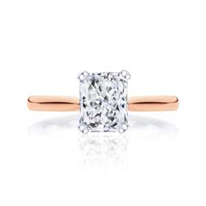 Bague de fiançailles solitaire taille radiant pour femme - Product Image 3