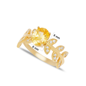 Bague en pierre de Zircon jaune de forme ovale, fait à la main, vente en gros, bijoux en argent Sterling 925 pour femme - Product Image 2