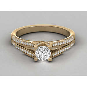 Bague solitaire en or 14 carats pour femmes, bijoux élégants et luxueux - Product Image 3