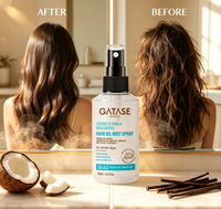 GATASE Vegan Organic Coconut Vanilla Nourishing Vitamin B7 Volumizing Smoothing Lightening Hair-Repairing Hair Oil Spray.