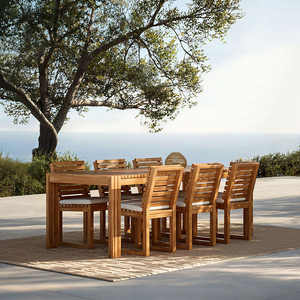 Balcón al aire libre Muebles de teca Componentes modulares Juego de sillas de comedor de madera de teca maciza - Product Image 2