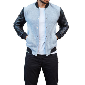 Veste universitaire d'hiver en laine et cuir de style urbain pour hommes avec design respirant et chauffant - Product Image 3