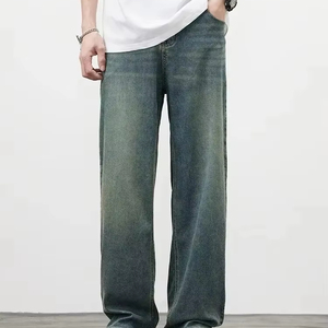 Pantalon en jean stretch personnalisé pour hommes High Street Hip Hop Style vintage Zipper Fly Dark Fournisseur direct de vêtements de rue en 3D - Product Image 1