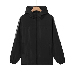 Chaquetas de manga larga deportivas impermeables a prueba de viento Logotipo de impresión fija Gabardinas deportivas para hombres sudaderas con capucha reflectantes - Product Image 4