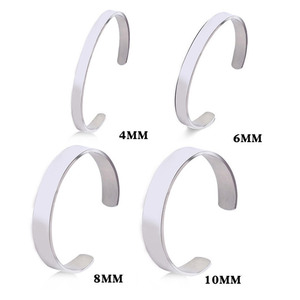 Barato logotipo personalizado grabado sin deslustre brazaletes de acero inoxidable brazalete Delgado brazalete pulsera - Product Image 6