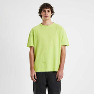 350 GSM T-shirt surdimensionné lourd Logo personnalisé T-shirt côtes col épais col montant T-shirt lourd de haute qualité pour hommes - Product Image 1