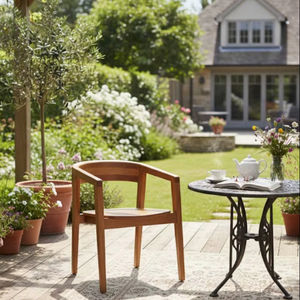 Solobeat Solid Wood Eco-Friendly Arm Chair Minimalist Modern Dining Accent Chair <b>Restaurant</b> <b>Furniture</b> Living Room Apartment - Product Image 1