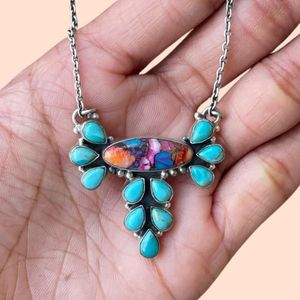 Único hecho a mano plata esterlina Rosa sueño con Mojave collar ajustable Lariat collar regalo de cumpleaños - Product Image 1