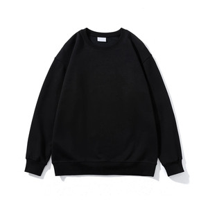 Prix usine lourd 100% coton sweats nouveau Design unisexe surdimensionné hiver Logo personnalisé brodé uni teint noir - Product Image 3