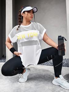 T-Shirt en coton et Polyester de qualité supérieure pour femme, haut blanc respirant pour l'entraînement physique - Product Image 3