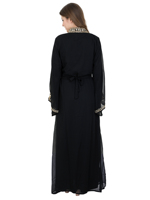 Kaftan marocain grande taille en georgette, Abaya arabe maxi, Jellabiya de plage, orné à la main, longueur ras du sol, pour mariage, fête et plage, Eid Dubaï 2025