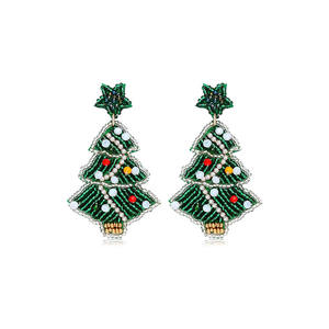Nouveau coloré noël cristal étoile boucles d'oreilles à la mode plaqué or avec poire diamant créatif arbre Design direct inde - Product Image 6