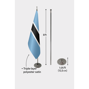 Botswana Official Indoor <b>Flag</b>-3x5ft Aluminum <b>Pole</b> Digital Plastic Silk Display Automotive Insurance Education Travel Agency - Product Image 6