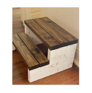 Heavy Duty Wooden Step <b>Stool</b> with Reinforced Frame Ideal <b>for</b> High Cupboards Tall Shelves Pantry Areas and Household Access - Product Image 6