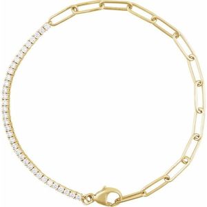 Brazalete de Línea de Diamantes, Elegantes Brazaletes para Mujer - Product Image 1