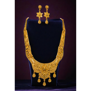 ชุดต่างหูสร้อยคอพร้อมส่งชุดเครื่องประดับต่างหูชุบทอง22K สำหรับผู้หญิงชุดสร้อยคอต่างหู - Product Image 1