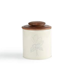 Bocal en métal personnalisé avec couvercle en bois pour le stockage des fruits secs-Boîte décorative de cuisine pour maison, hôtel ou restaurant - Product Image 2