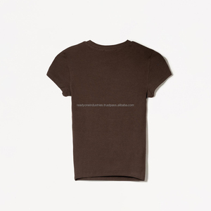 Femmes Crop Tops Vente en gros Vêtements décontractés Skinny Ladies Short Sleeve ts Shirts Sexy Backless Fashion Tee Tops - Product Image 3