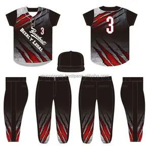 定制垒球制服面料设计垒球t恤全系列球队棒球训练服2扣棒球衫