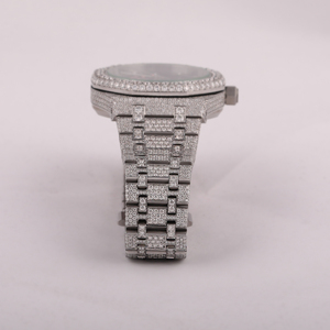 Custom <b>Skeleton</b> white Full Iced Out Round Moissanite Diamond Classic Hip Hop Luxurious Stylish <b>Watch</b> For Men Gift - Product Image 5