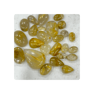 Qualité supérieure naturel doré rutile Quartz pierres précieuses Cabochon forme libre mélange forme mélange taille fabrication de bijoux en gros Lot - Product Image 6