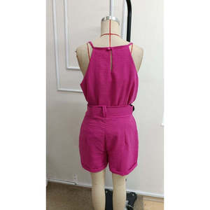 Conjunto de Dos Piezas para Mujer, Blusa con Cuello Halter y Pantalones Cortos, 33656 - Rosa - Product Image 5