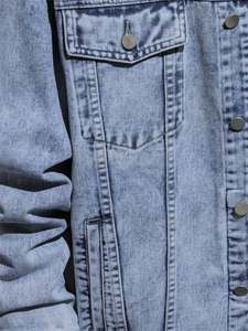 Venta al por mayor de Chaquetas vaqueras a la moda con logotipo personalizado para hombre, prendas de vestir para hombre, chaqueta vaquera para hombre - Product Image 4