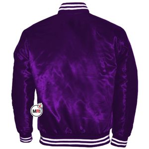 2023 personnalisé Satin sport coupe-vent Bomber veste pour hommes brodé Sublimation impression support pour extérieur basket-ball hiver - Product Image 6