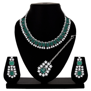 Collares gargantilla de piedra Colorstone, collares de plata de piedra austriaca, juego de collares de piedra para boda, ropa de fiesta, regalo para ella. - Product Image 1