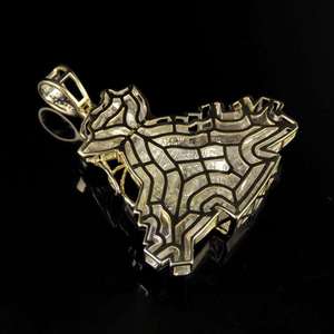 Pendentif sac en argent glacé 1 ct Moissanite taillé en or jaune 14 carats Rappeur Hip Hop Bijoux Diamant Laiton Matériel Pendentifs fins Charms - Product Image 4