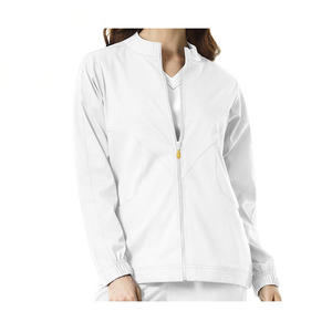 2024 vente en gros unisexe fermeture éclair avant infirmière gommage veste avec Logo personnalisé manches longues vestes - Product Image 6