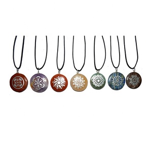 Ensembles de pendentifs gravés disque de guérison de la vie 7 Chakra - Product Image 6