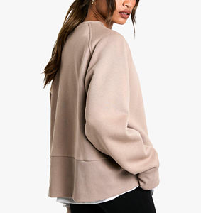 Sweat-shirt surdimensionné pour femme, pull à capuche, coupe ample, manches longues, haut streetwear chaud en coton et polaire pour tenue décontractée - Product Image 5